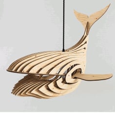 Whale Lamp 4mm new Laser Cut DXF File