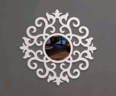 White Mirror Frame Design Laser Cut CDR File