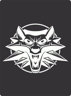 White Wolf Sticker Vector CDR File