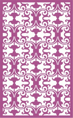 Wide Geometric Floral Panel Design CDR File