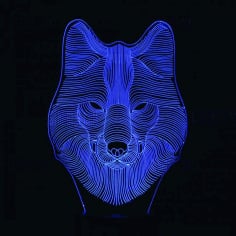 Wolf 3d Led Night Light Free CDR Vectors File