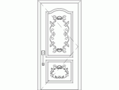 Wood Carved Door Single CNC Laser Cut DXF File