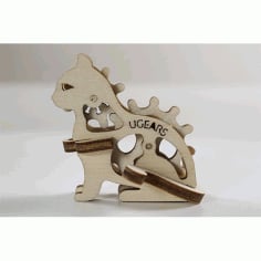 Wooden 3D Puzzle Cat CDR Vectors File