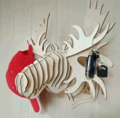 Wooden Animal Wall Key Hanger Laser Cut CDR File