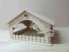 Wooden Bird House Laser Cutting CDR File