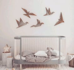 Wooden Birds Wall Decor Modern Wall Art Laser Cut CDR File