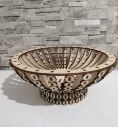 Wooden Candy Bowl Basket Wooden Flower Basket Laser Cut CDR File