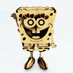 Wooden Carved Sponge Bob CDR File