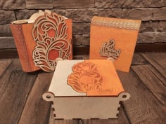 Wooden Designer Box Laser Cutting CNC CDR File