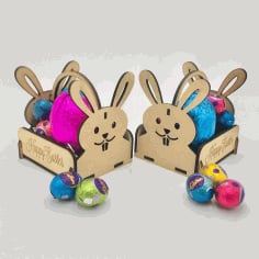 Wooden Easter Bunny Basket Laser Cut CDR File