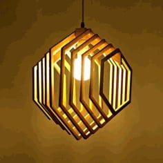 Wooden Hanging Lamp CNC Cutting File Free CDR Vectors File