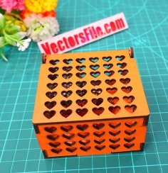 Wooden Heart Design Jewelry Box Gift Box Wedding Box Jewellery Box Laser Cut Vector File