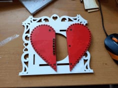 Wooden Heart Shape Decorative Frame Laser Cut CDR File