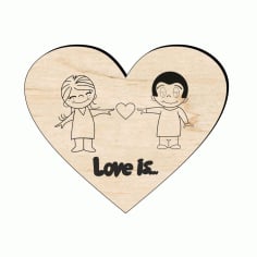 Wooden Love Magnet Laser Cut CDR File