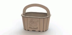 Wooden Mini Basket for Storage Laser Cut CDR File