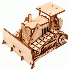 Wooden Mini Crane Model Laser Cut 3D Puzzle CDR File