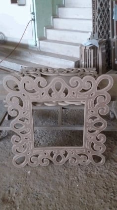 Wooden Mirror Frame Design Laser Cut CDR File