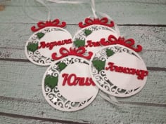 Wooden Personalized Christmas Ornaments Pendants Laser Cut CDR File