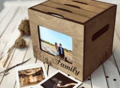 Wooden Photo Album Box Laser Cut Free CDR File