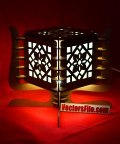 Wooden Table Lamp Night Light LED Lamp Puzzle Design Laser Cut 3mm DXF and CDR File