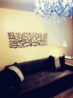 Wooden Tree Wall Art Laser Cut Free CDR File