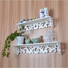 Wooden Wall Shelf Wall Decorative Shelf Laser Cut Vector