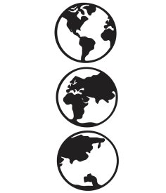 World Map in Circles Silhouette Template for Wall Decor CDR File