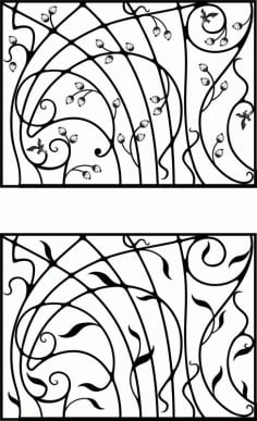 Wrought Iron Gate, Door, Fence, Window, Grill, Railing Design Vector Art Laser Cut CDR File