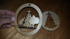 Xmas Tree Santa Kangaroo Laser Cut CDR File