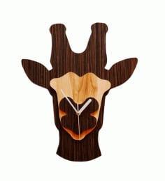 Zebra Face Laser cut Wooden Wall Clock CDR File