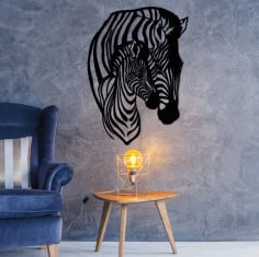 Zebra Metal Wall Decor Living Room Wall Design CDR Vectors File