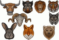 Zoo Animal Vector Set Laser Cut CDR File